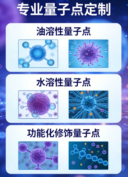 专业量子点定制:覆盖油溶性 / 水溶性 / 功能化修饰