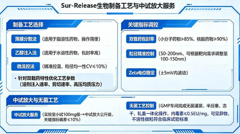 双载药脂质体开发CDMO复合制剂全流程一体化服务-Sur-Release生物技术服务