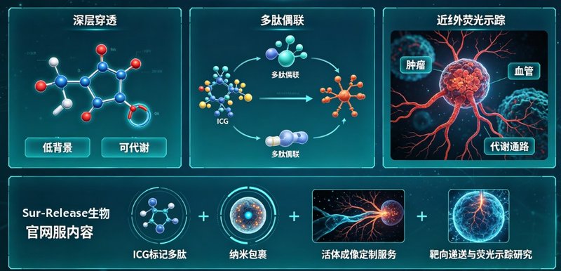 ICG吲哚菁绿荧光标记多肽——活体成像专属定制,Sur-Release生物技术服务