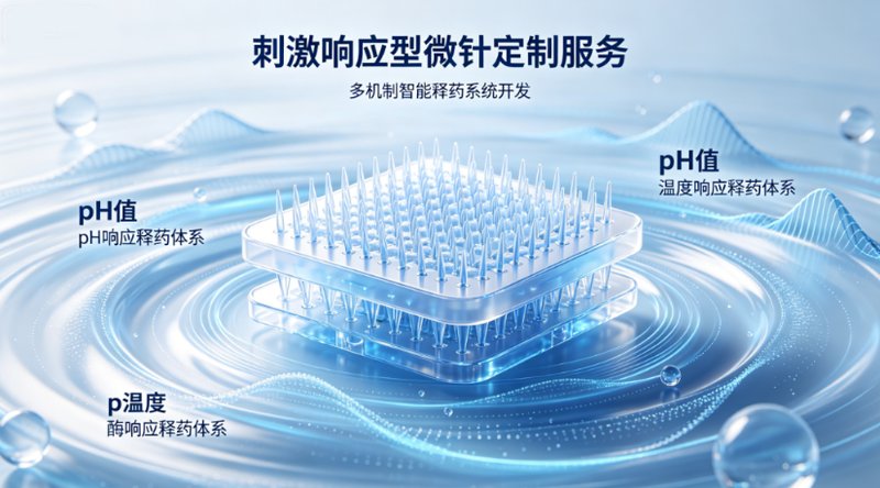 刺激响应型微针定制服务：pH、温度及酶响应释药体系开发