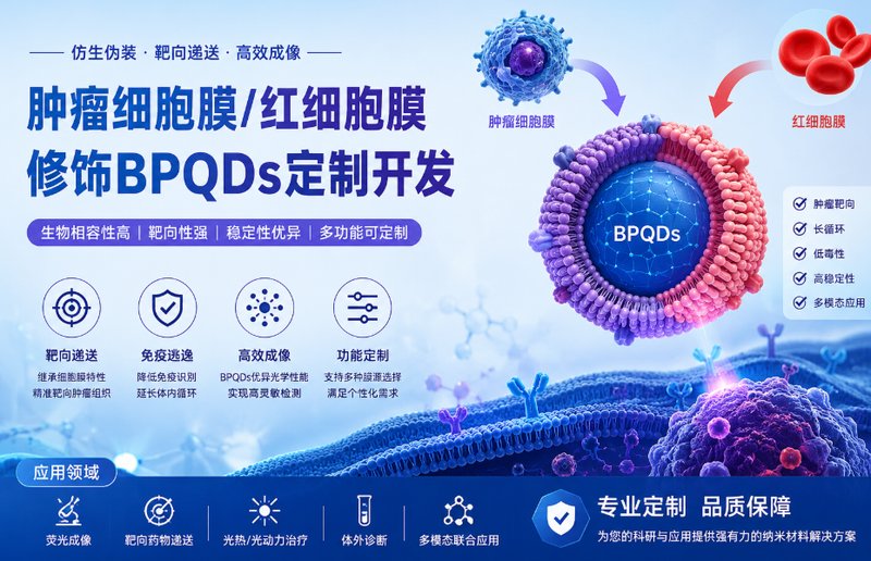 肿瘤细胞膜/红细胞膜修饰BPQDs定制开发