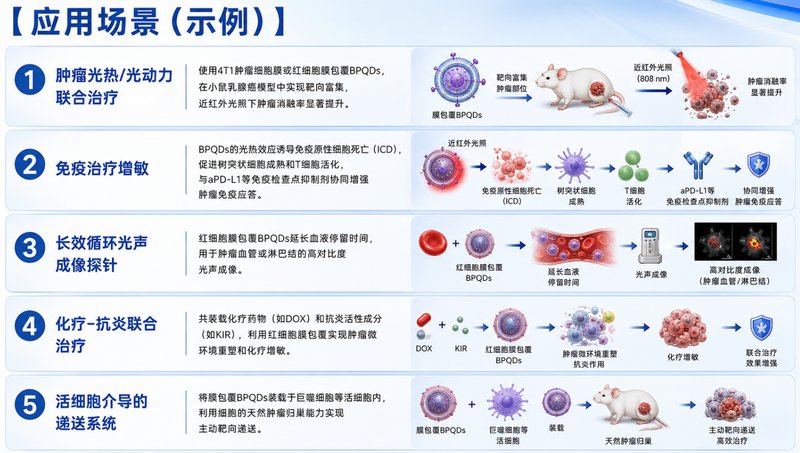 肿瘤细胞膜/红细胞膜修饰BPQDs定制开发