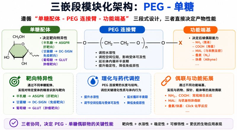 PEG-单糖定制:修饰位点与连接臂怎么选?|Sur-Release生物技术服务