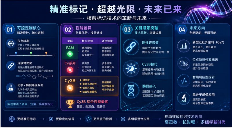 荧光素、Cy系列荧光标记核苷酸可控定制：标记性能如何优化？
