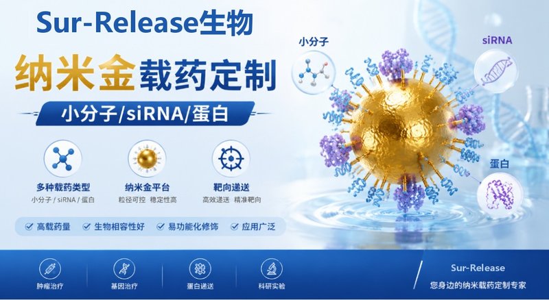 纳米金载药定制(小分子/siRNA/蛋白)——Sur-Release生物技术服务