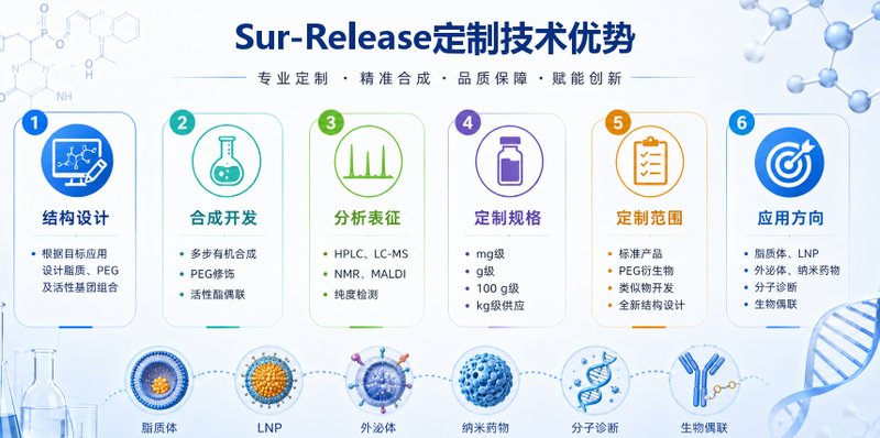 DOPE/DSPE-SPDP活化磷脂定制技术---SPDP/PEG功能脂质开发平台（Sur-Release生物技术服务