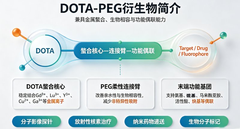 DOTA-PEG系列衍生物定制合成服务|Sur-Release生物技术服务助力功能化PEG连接产品开发
