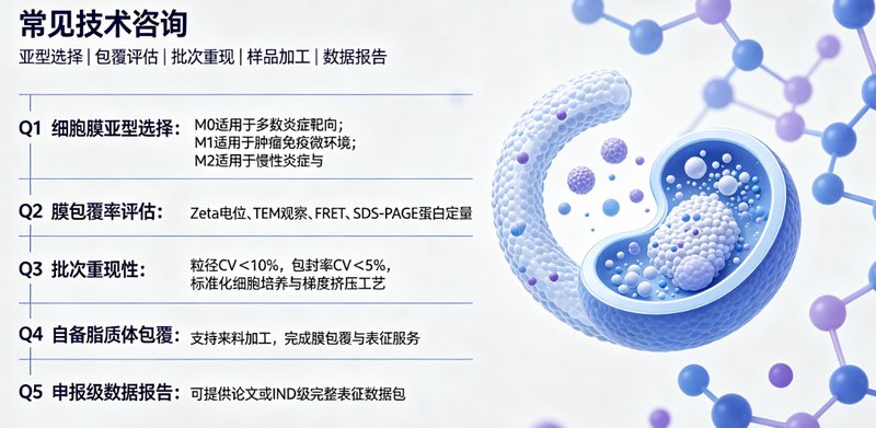 巨噬细胞膜包覆纳米脂质体定制|助力炎症微环境靶向递送研究