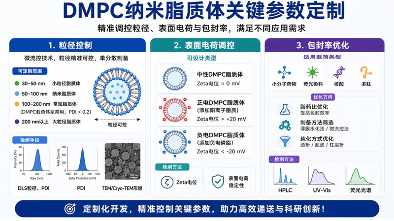 DMPC磷脂脂质体定制|空白、载药、靶向及荧光脂质体开发