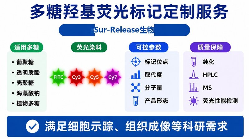 羟基多糖荧光化修饰定制|支持FITC/Cy系列标记设计