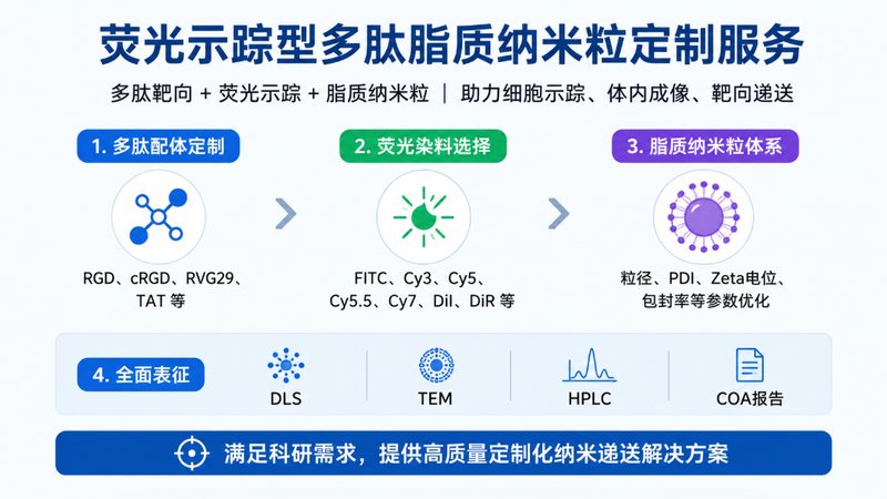 多肽偶联荧光脂质纳米粒定制｜靶向与示踪一体化