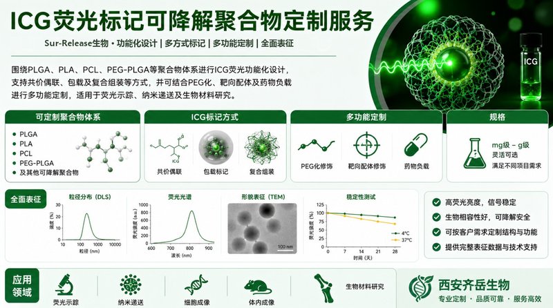可降解聚合物的ICG荧光标记与功能化定制