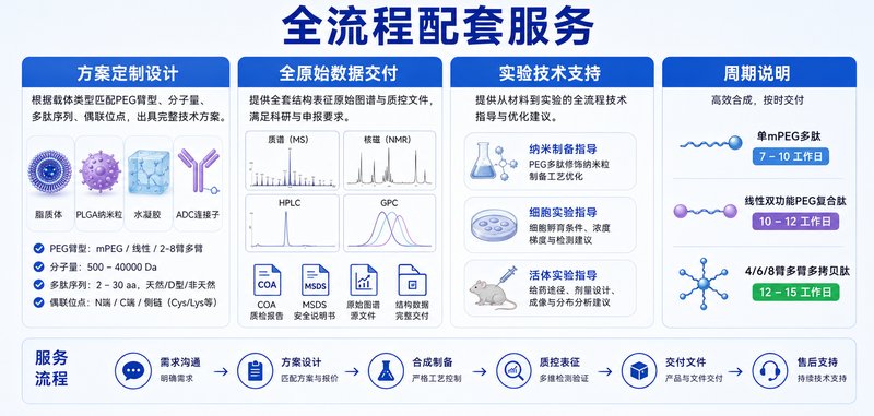 PEG功能化多肽精准定制|mPEG、线性PEG及多臂PEG
