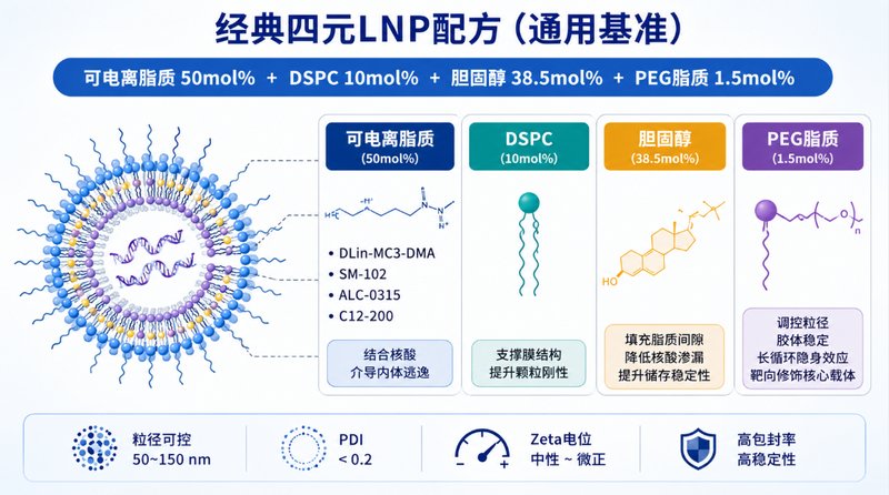 PEG功能化核酸脂质纳米颗粒（LNP）定制与配方优化