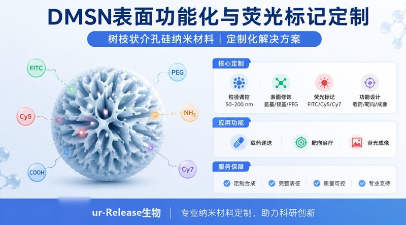 树枝状介孔硅DMSN靶向修饰/荧光标记一体化定制