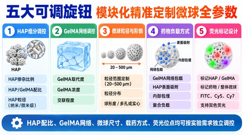 从小分子到蛋白/多肽,HAP/GelMA微球支持多类型载荷定制