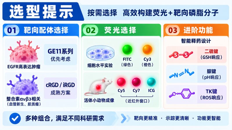 荧光示踪+主动靶向:双功能磷脂分子按需定制
