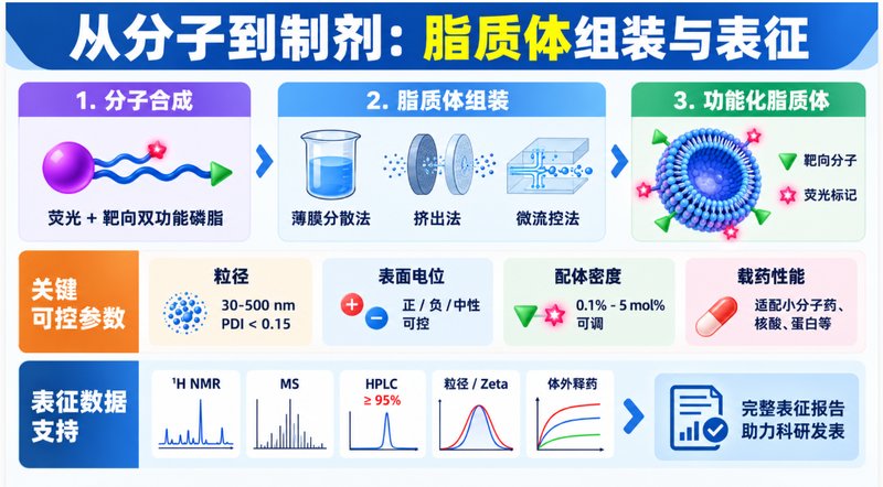 荧光示踪+主动靶向:双功能磷脂分子按需定制