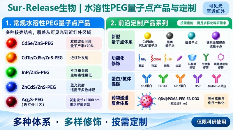 水溶性量子点怎么定制?PEG修饰与荧光参数均可调