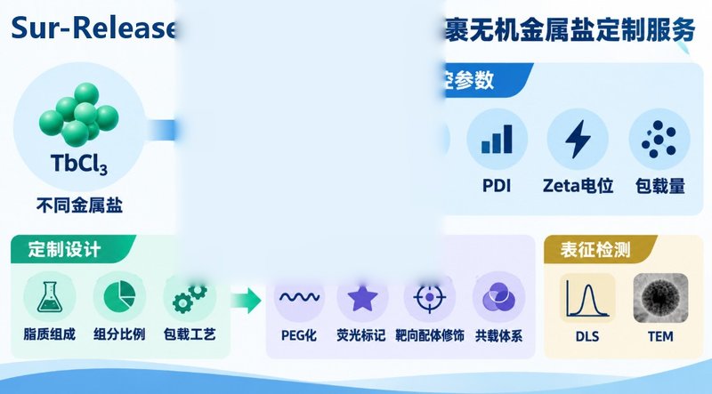 LNP包载无机金属盐定制|配方与表面功能化可选