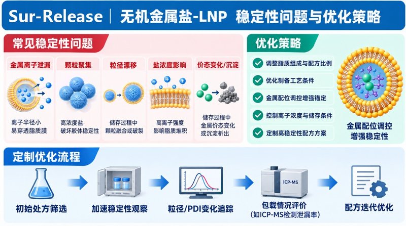 LNP包载无机金属盐定制|配方与表面功能化可选