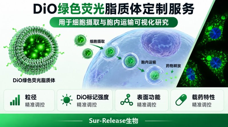 DiO绿色荧光脂质体定制:让细胞摄取过程“看得见”