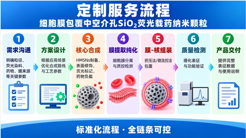 细胞膜包覆HMSN怎么定制？荧光示踪、载药与仿生包覆一次讲清