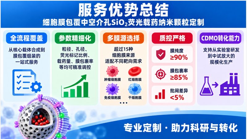 细胞膜包覆HMSN怎么定制？荧光示踪、载药与仿生包覆一次讲清