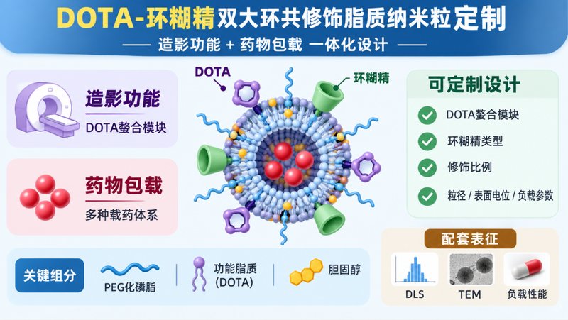 DOTA与环糊精共修饰脂质纳米粒：成像载药双功能平台定制