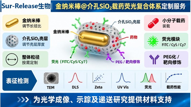 荧光标记AuNRs@mSiO₂复合纳米颗粒定制