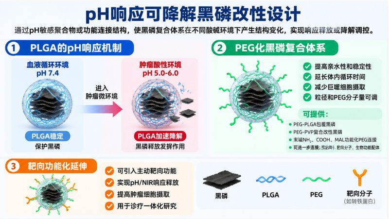 PLGA/PVP包覆黑磷纳米材料定制:pH响应降解体系开发