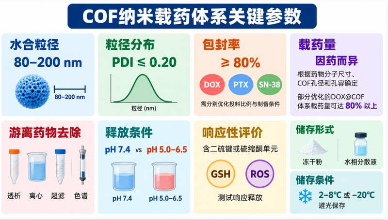 COF纳米载体定制:DOX/PTX/SN-38药物负载与递送体系开发