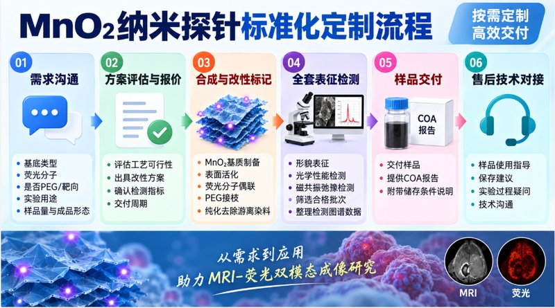 MnO₂双模态纳米探针怎么定制？荧光标记与MRI功能一体化