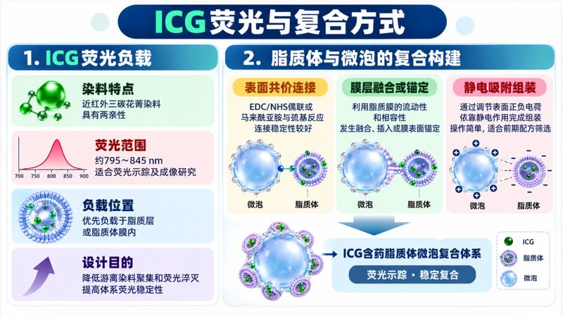 超声触发型ICG脂质体微泡定制，荧光示踪与药物负载