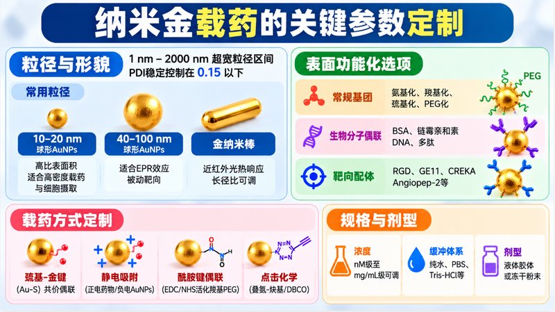 纳米金负载药物怎么定制？载药类型与功能化方案
