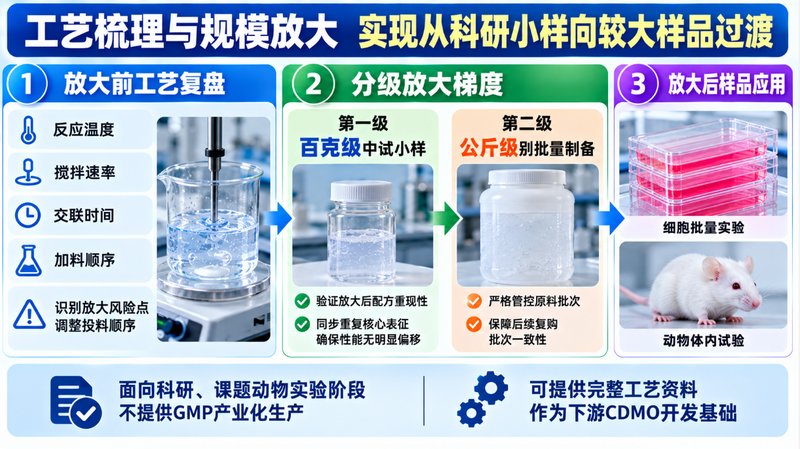 水凝胶科研定制服务：小试开发、系统表征与放大制备