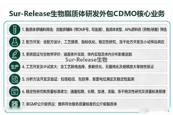 脂质体研发外包CDMO业务--Sur-Release生物技术服务