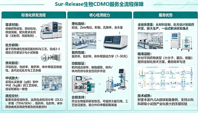 PLGA微球处方与载药设计全流程业务---Sur-Release生物技术服务