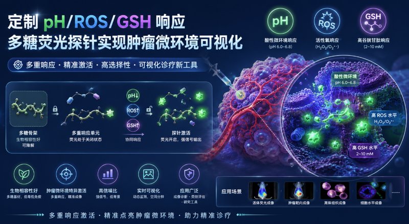 定制 pH/ROS/GSH响应多糖荧光探针实现肿瘤微环境可视化