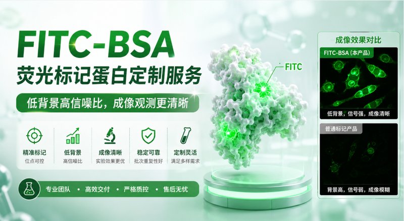 FITC-BSA荧光标记蛋白定制服务-低背景高信噪比，成像观测更清晰