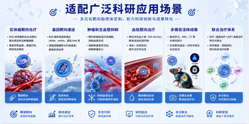 RGD 靶向肽修饰脂质体定制，覆盖多类型药物递送载体研发