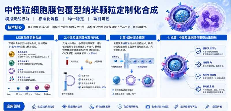 中性粒细胞膜包覆型纳米颗粒定制化合成