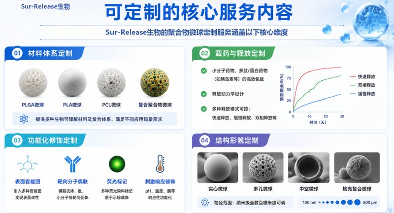 PLGA/PLA/PCL聚合物微球合成定制，缓释载体专用
