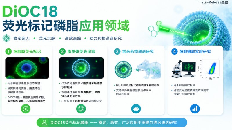 专业DiOC18荧光标记磷脂定制合成｜细胞成像与脂质体标记应用