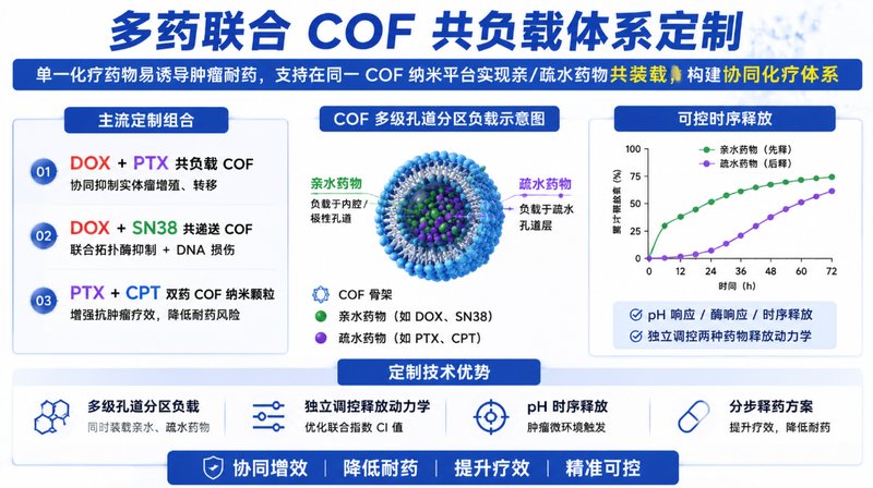 DOX/PTX/CPT类药物COF载体定制开发｜构建智能化纳米递送平台