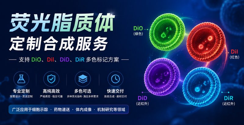 荧光脂质体定制合成服务｜支持DiO、DiI、DiD、DiR多色标记方案