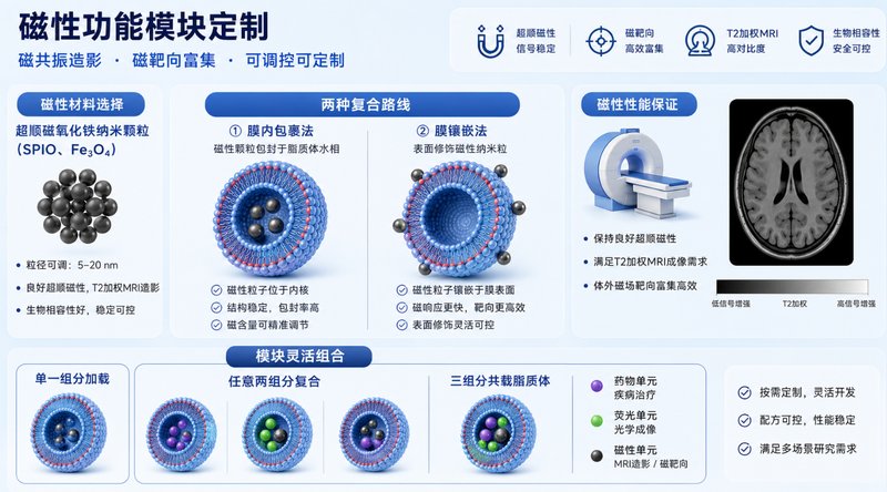 药物-荧光-磁性复合脂质体定制|成像·递药·磁响应一体化设计