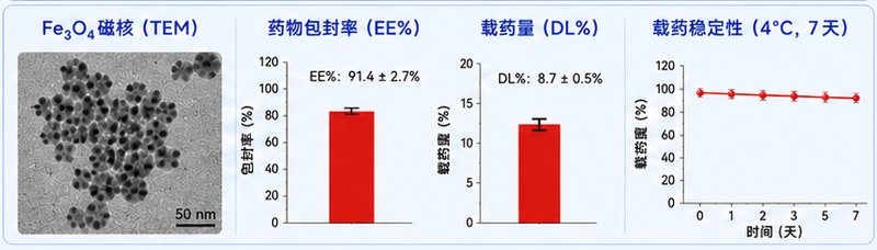 药物-荧光-磁性复合脂质体定制|成像·递药·磁响应一体化设计