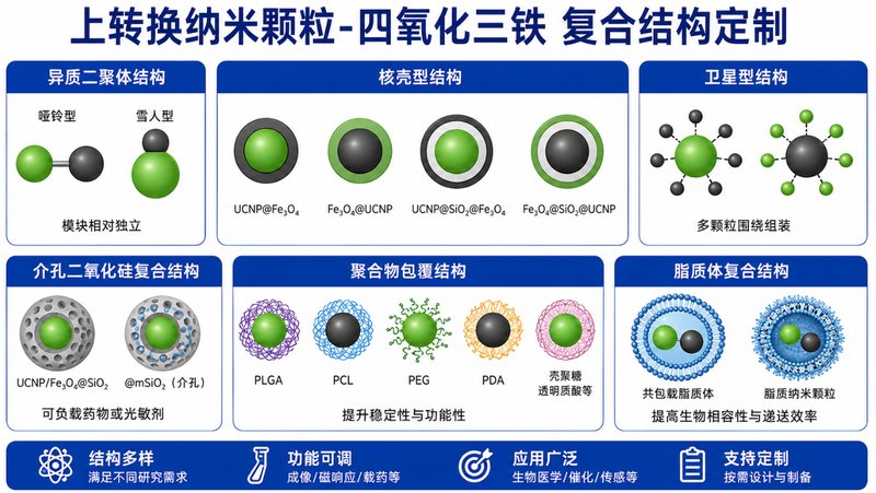 UCNP@Fe₃O₄复合纳米颗粒定制|磁共振与荧光双模探针开发