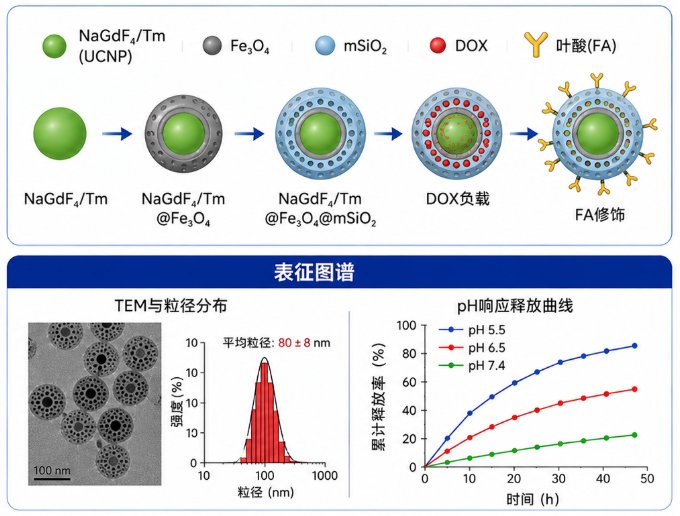 UCNP@Fe₃O₄复合纳米颗粒定制|磁共振与荧光双模探针开发